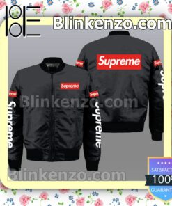 Supreme Brand Logo Black Basic Military Jacket Sportwear