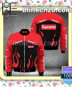 Supreme Fire Pattern Black And Red Military Jacket Sportwear