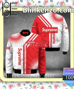 Supreme Halftone Abstract Red And White Circle Military Jacket Sportwear