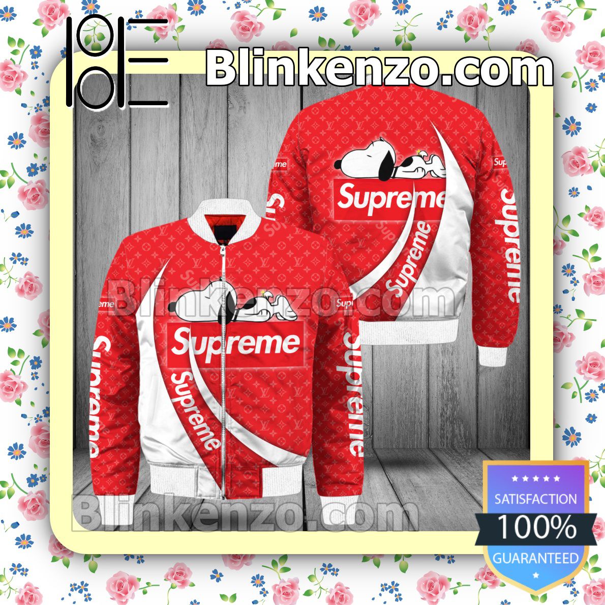 Supreme Louis Vuitton Red Monogram With Snoopy Military Jacket Sportwear -  Blinkenzo