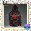 Supreme Louis Vuitton V Pattern Black Red Zipper Fleece Hoodie