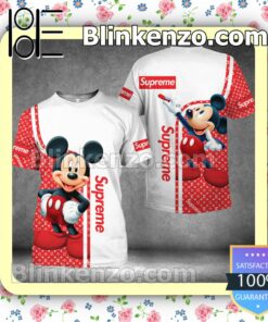Supreme Louis Vuitton With Mickey Mouse Brand Crewneck Tee