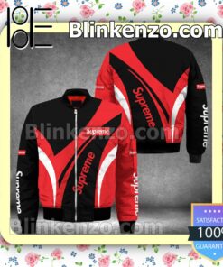 Supreme Luxury Black Mix Red Curves Military Jacket Sportwear