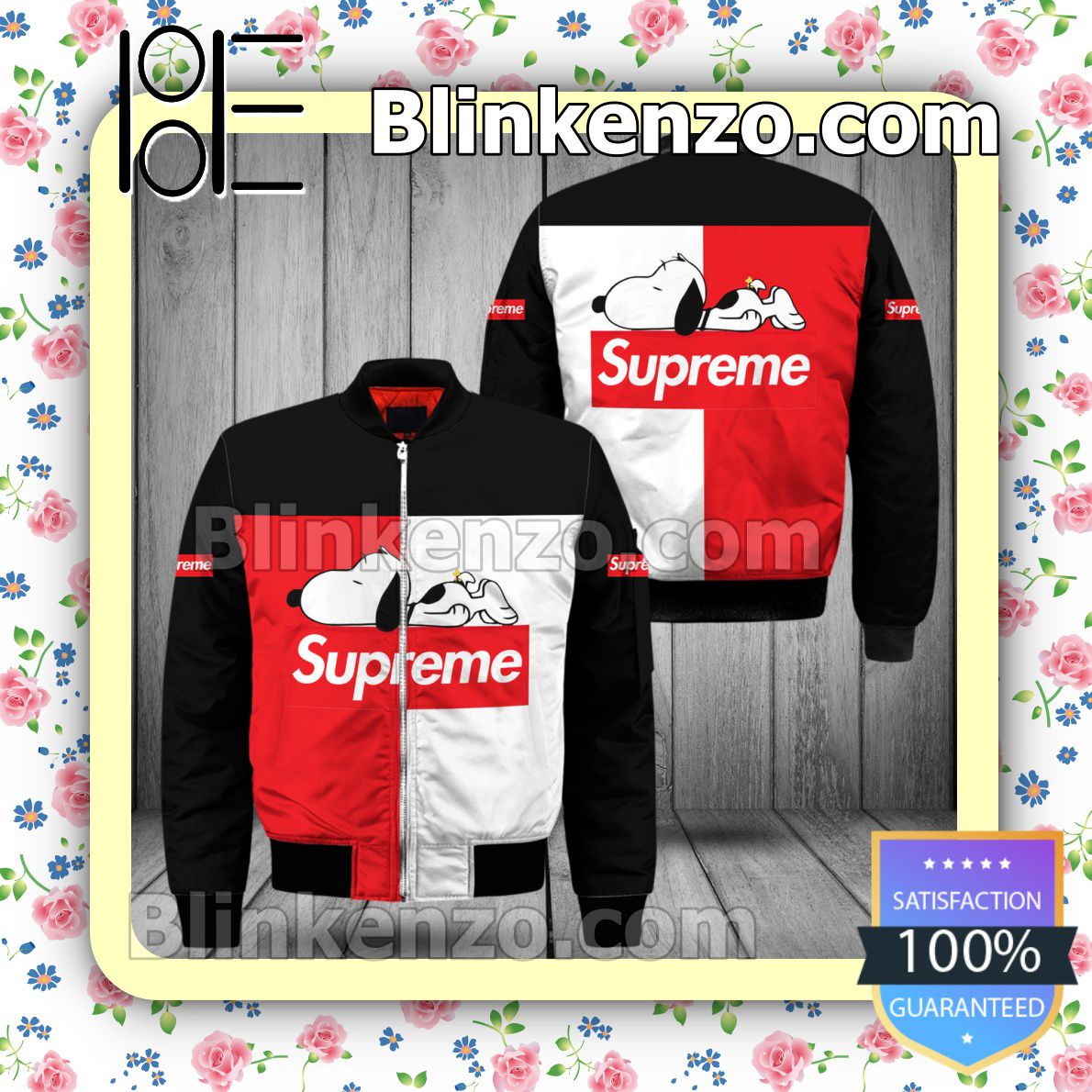 Supreme With Snoopy Black White Red Military Jacket Sportwear