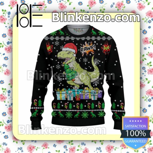 T Rex Rawr Christmas Gifts Christmas Pullover Sweaters