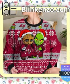 Tampa Bay Buccaneers Baby Groot And Grinch Christmas NFL Sweatshirts b