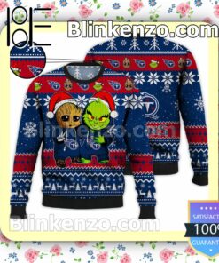 Tennessee Titans Baby Groot And Grinch Christmas NFL Sweatshirts