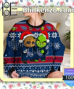 Tennessee Titans Baby Groot And Grinch Christmas NFL Sweatshirts b