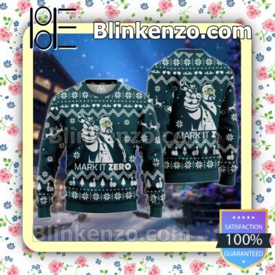 The Big Lebowski Mark It Zero Green Christmas Pullover Sweaters