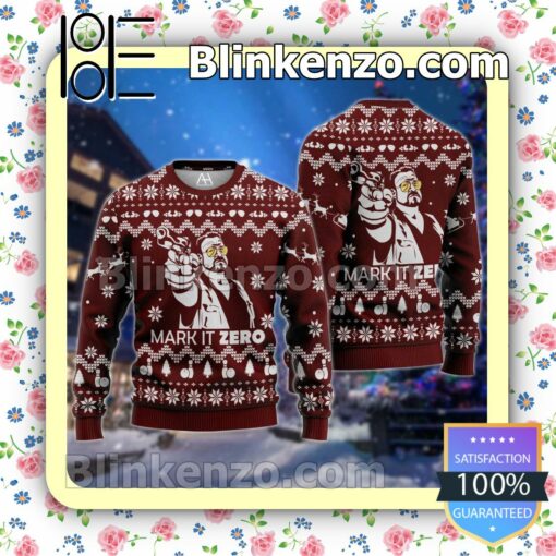 The Big Lebowski Mark It Zero Wine Red Christmas Pullover Sweaters