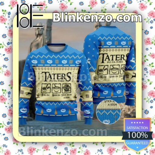 The Lord Of The Rings Taters Potatoes Blue Christmas Pullover Sweaters