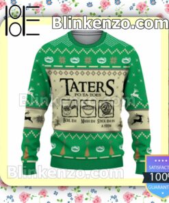 The Lord Of The Rings Taters Potatoes Green Christmas Pullover Sweaters