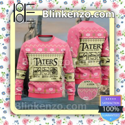 The Lord Of The Rings Taters Potatoes Pink Christmas Pullover Sweaters