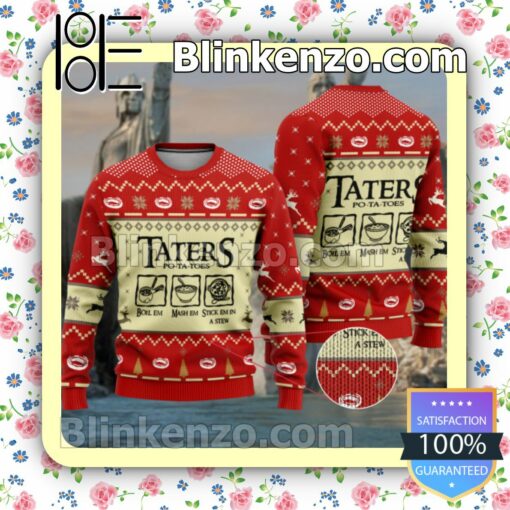 The Lord Of The Rings Taters Potatoes Red Christmas Pullover Sweaters