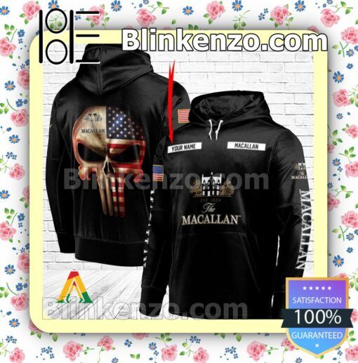 The Macallan Punisher Skull USA Flag Hoodie Shirt