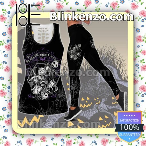 The Nightmare Before Christmas Black Women Tank Top Pant Set