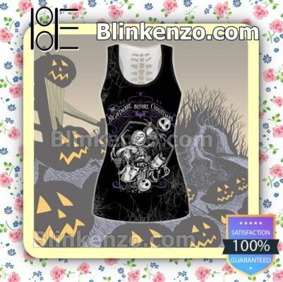 The Nightmare Before Christmas Black Women Tank Top Pant Set c