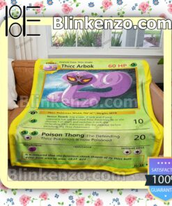 Thicc Arbok Pokemon Card Quilted Blanket