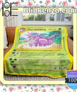 Thicc Nidoking Pokemon Card Quilted Blanket