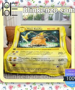 Thicc Raichu Pokemon Card Quilted Blanket