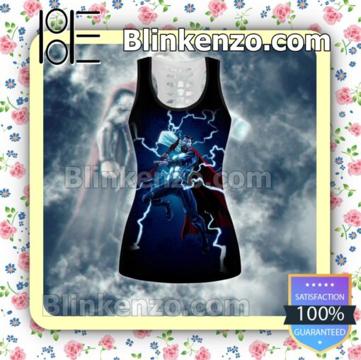 Thor Lightning Black Women Tank Top Pant Set c