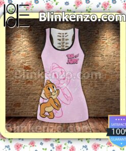 Tom And Jerry Pink Women Tank Top Pant Set a