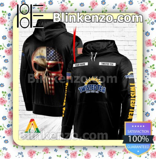 Twisted Tea Punisher Skull USA Flag Hoodie Shirt