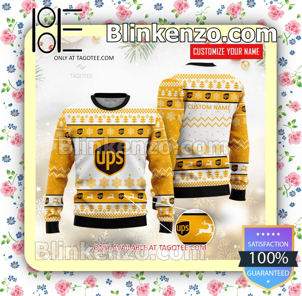 UPS Brand Print Christmas Sweater