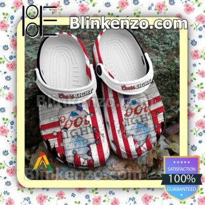 USA Flag Pattern Coors Light Halloween Clogs