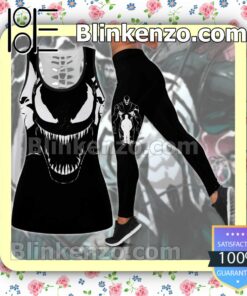 Venom Black Women Tank Top Pant Set
