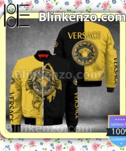 Versace Hands Ripping Half Black Half Yellow Military Jacket Sportwear