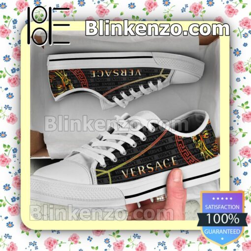 Versace Logo Changing Color Brand Name Stripes Chuck Taylor All Star Sneakers