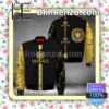 Versace Luxury Brand Name And Logo Black Mix Yellow Military Jacket Sportwear