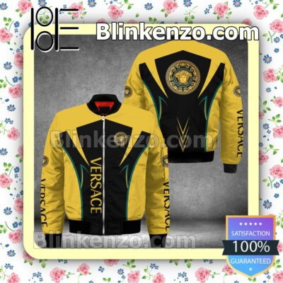 Versace Luxury Brand Yellow And Black Military Jacket Sportwear