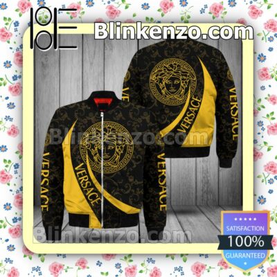 Versace Medusa Logo Baroque Yellow Curve Military Jacket Sportwear