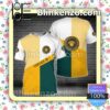 Versace Yellow Green And White With Diagonal Stripes Brand Crewneck Tee