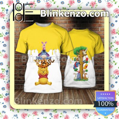 Winnie The Pooh Characters Stack Yellow And White Women Tank Top Pant Set a