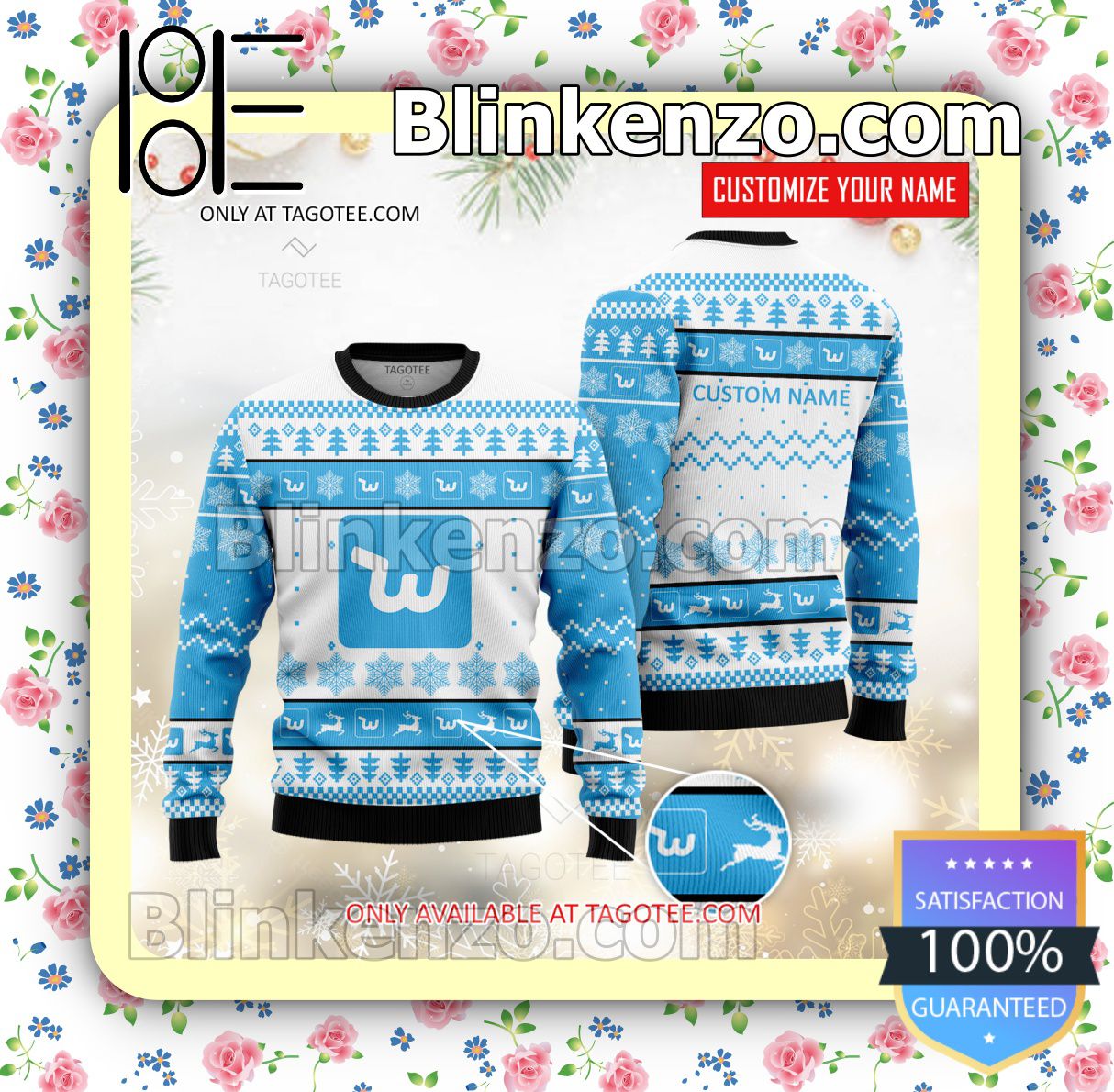 Wish Brand Print Christmas Sweater