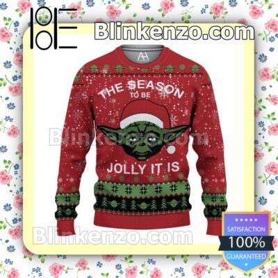 Yoda The Season To Be Jolly It Is Christmas Pullover Sweaters