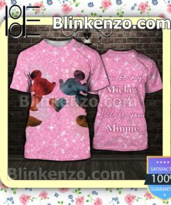 You Be My Mickey And I'll Be Your Minnie Glitter Pink Women Tank Top Pant Set a