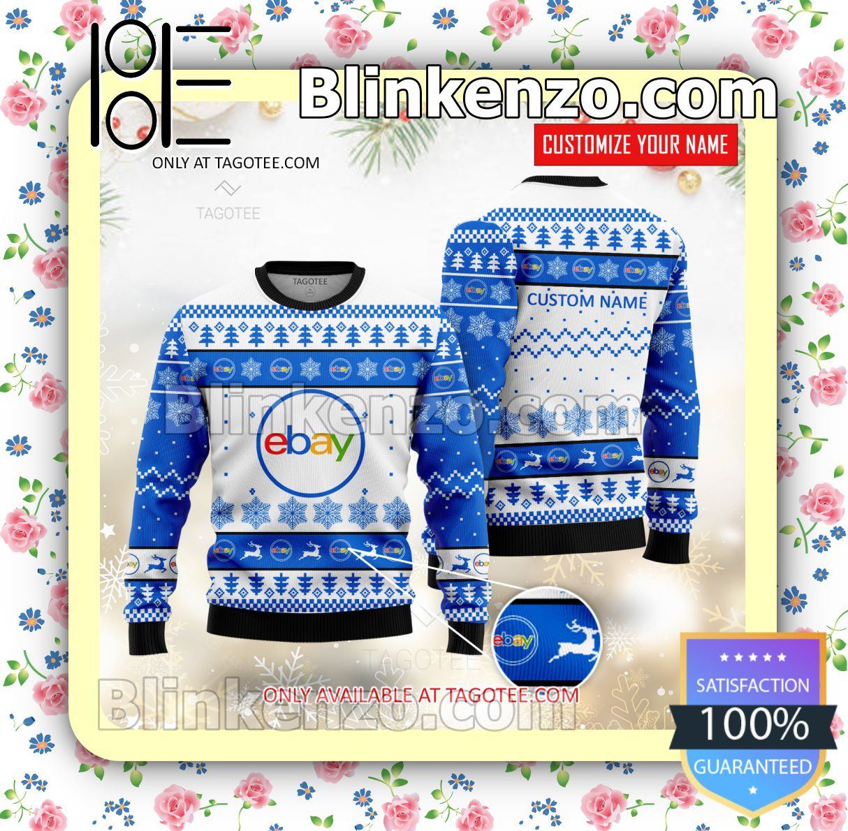 eBay Brand Print Christmas Sweater