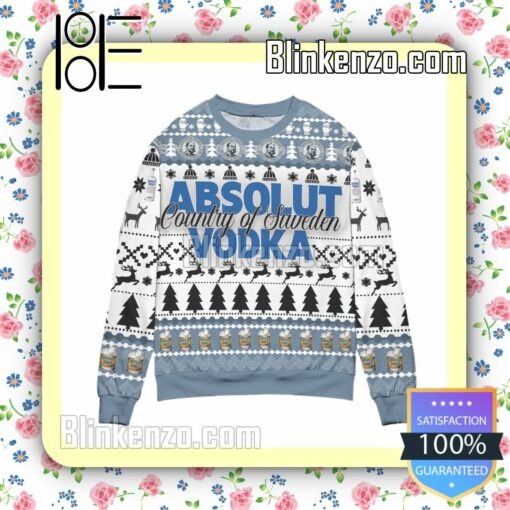 Absolut Vodka Country Of Sweden Vodka Pine Tree & Snowflake Christmas Jumpers