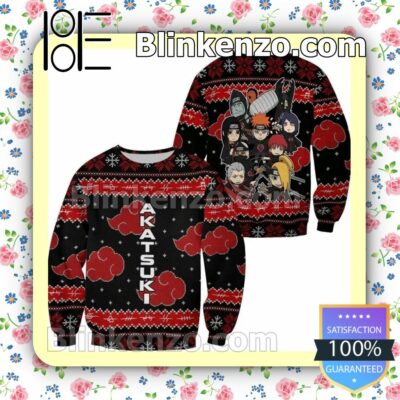 Akatsuki Poster Naruto Anime Holiday Christmas Sweatshirts