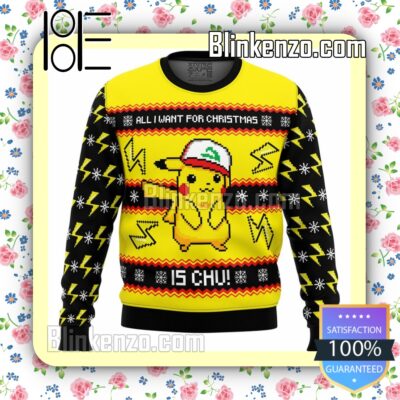 All I Want For Christmas Is Chu! Knitted Christmas Jumper