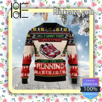 All I Want For Christmas Is More Time For Running Knitted Christmas Jumper