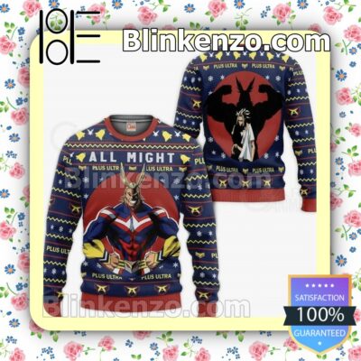 All Might My Hero Academia Anime Manga Holiday Christmas Sweatshirts