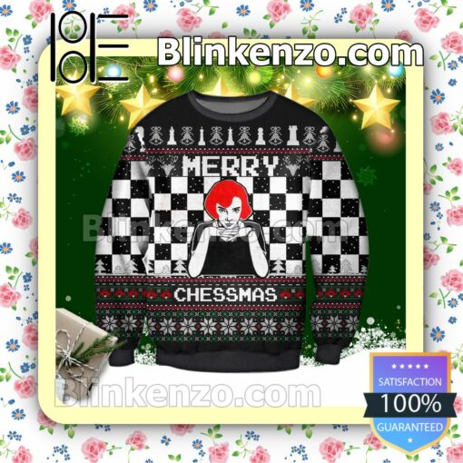 Anya Taylor-Joy The Queen's Gambit Merry Chessmas Holiday Christmas Sweatshirts