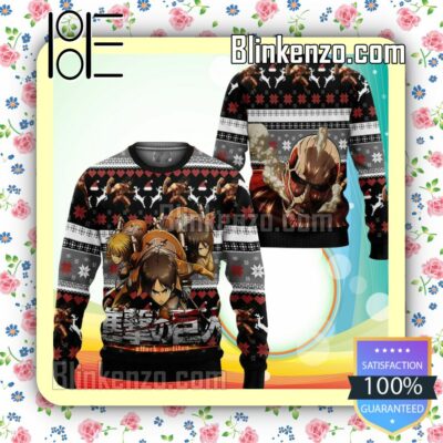 Aot Squad Attack On Titan Manga Anime Knitted Christmas Jumper