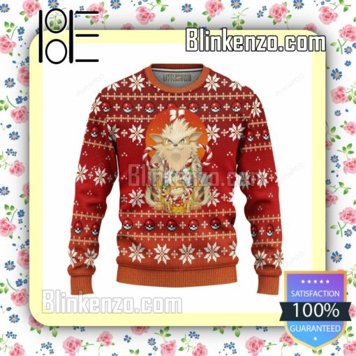 Arcanine Pokemon Knitted Christmas Jumper