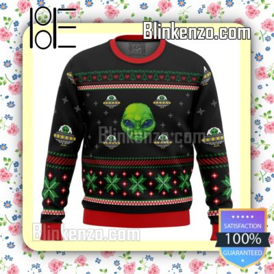 Area 51 Ufo And Snowflake Knitted Christmas Jumper